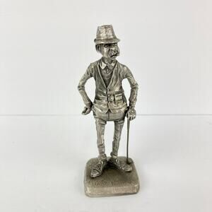 Vintage Hudson Pewter Man Golfer Sculpture USA Philip Kraczkowski